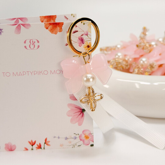 Μαρτυρικό Μπρελόκ Celfie & Co R-30 | Χάντρα Φιογκάκι & Σταυρός Λουλούδι