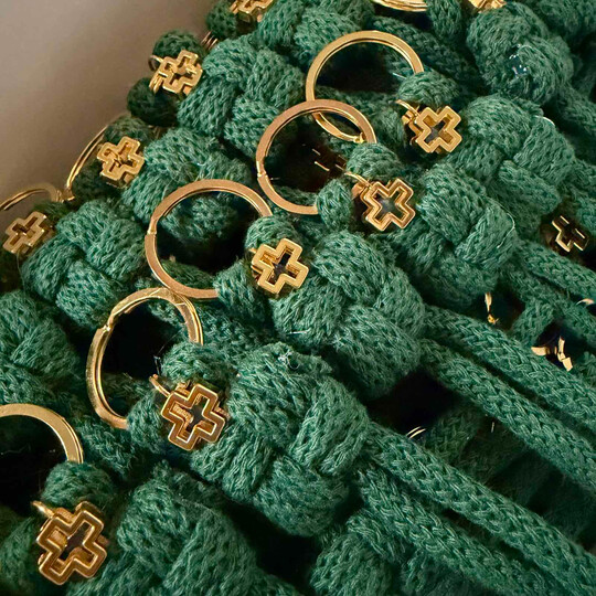 Μαρτυρικά Βάπτισης Μακραμέ Μπρελόκ Braided Cord Κυπαρισσί