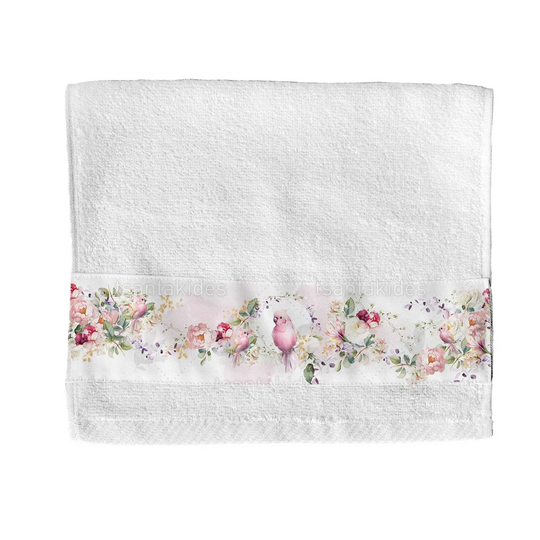 Παιδική Μπομπονιέρα Βάπτισης Πετσέτα Pink Floral Parrot TS761
