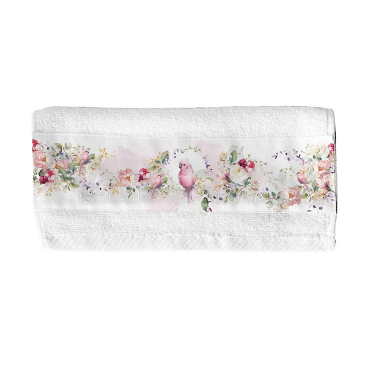 Παιδική Μπομπονιέρα Βάπτισης Πετσέτα Pink Floral Parrot TS761