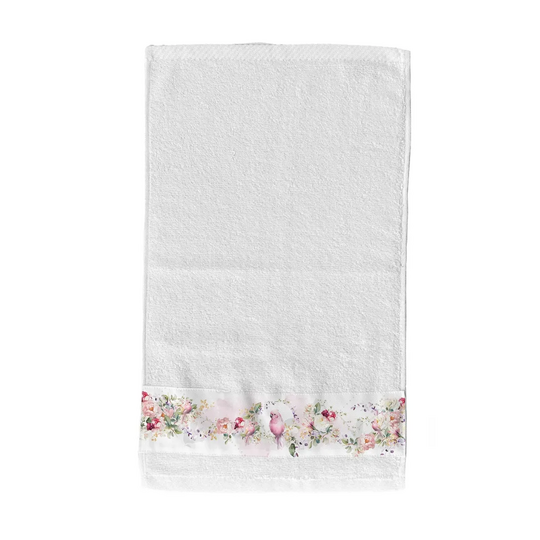 Παιδική Μπομπονιέρα Βάπτισης Πετσέτα Pink Floral Parrot TS761