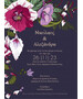 Προσκλητήριο Γάμου Floral Spring Purple Dark